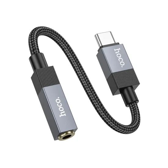 Audio adaptér USB-C / 3,5mm jack / DAC čip / černý - Hoco