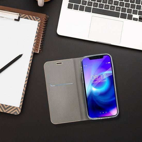 Puzdro / obal na Xiaomi Redmi NOTE 13 PRO 4G strieborný - kniha LUNA Book Gold