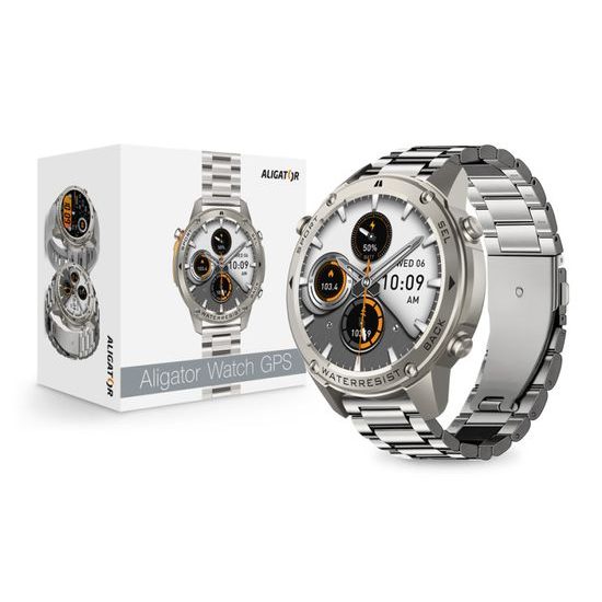Chytré hodinky ALIGATOR Watch GPS, stříbrné