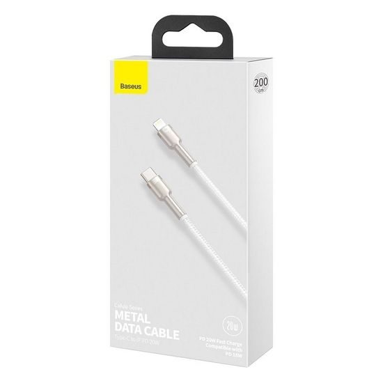 Kabel s konektorem Lightning / USB-C , 2m, bílý - BASEUS