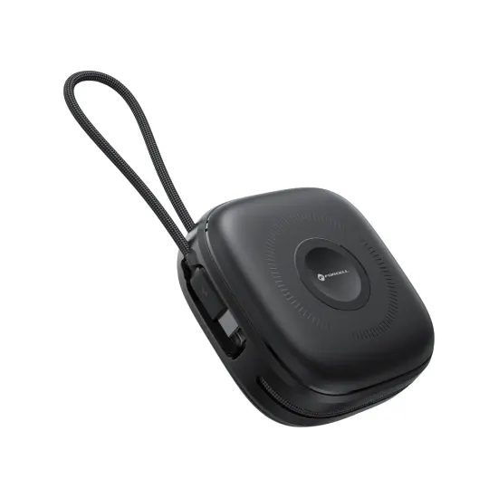 Powerbanka MagSafe PD3.1 QC3.0 3A 22,5W 10000 mAh, vysouvací kabel černá - FORCELL