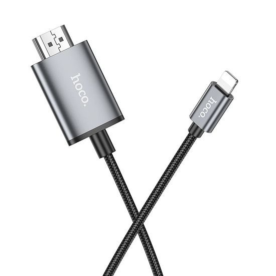 Kabel Lightning na HDMI 1080p UA27 2 m šedý - Hoco