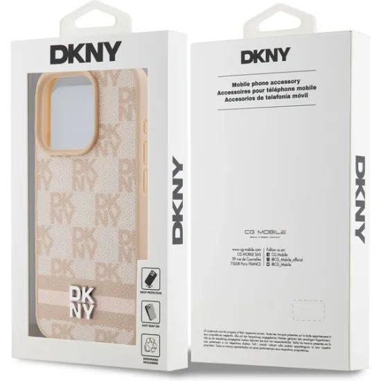 Obal / kryt na Apple iPhone 13 Pro - DKNY checker and stripe