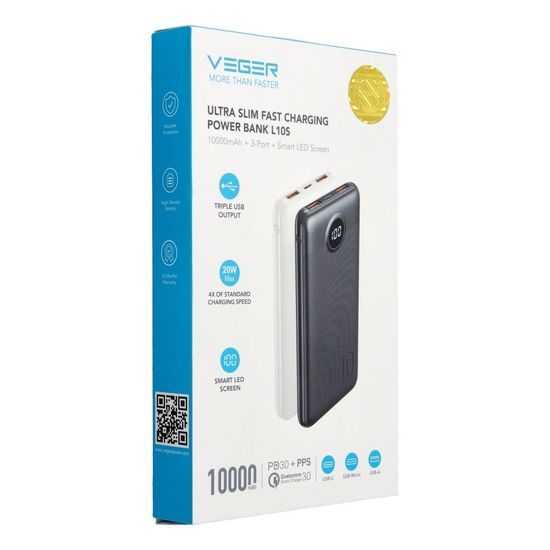 Power banka VEGER - 10 000 mAh