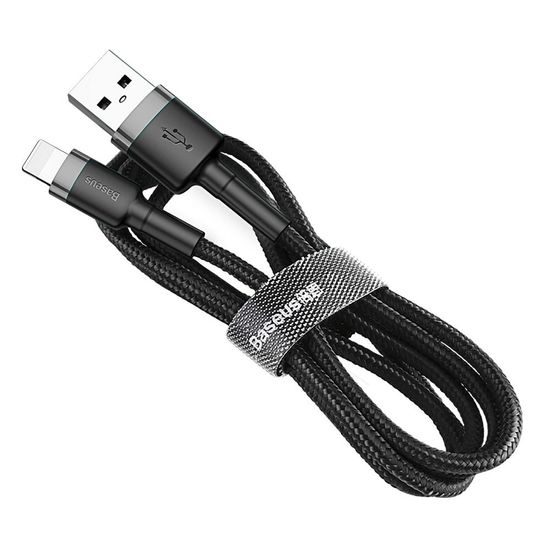 Nabíjecí a datový kabel pro iPhone USB / Lightning 1 m černo-šedý -BASEUS cafule