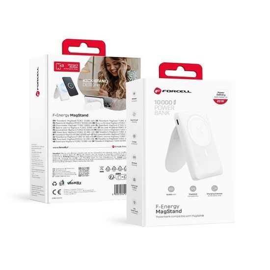 Powerbanka MagSafe F10K2 QC3.0 20W 10000 mAh bílá - FORCELL
