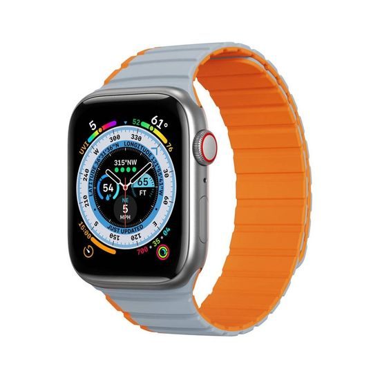 Řemínek na Apple Watch 38/40/41mm šedooranžový - DUX DUCIS LD