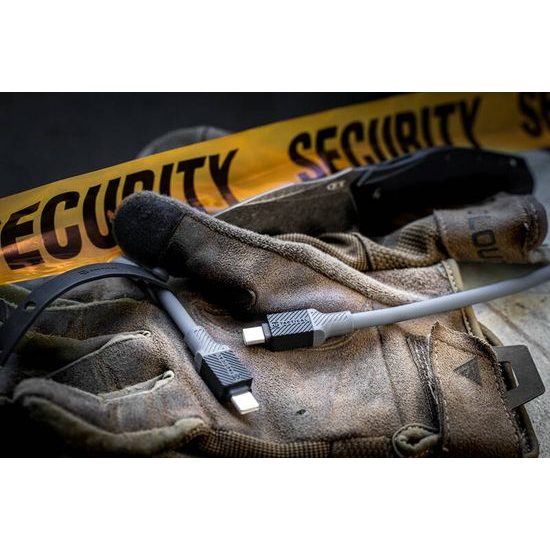 Datový / nabíjecí kabel USB-C/USB-C 1m šedý - Tactical Fat Man