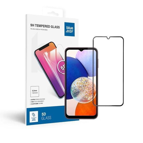 Tvrzené / ochranné sklo Samsung Galaxy A14 5G černé plné lepení - Blue Star