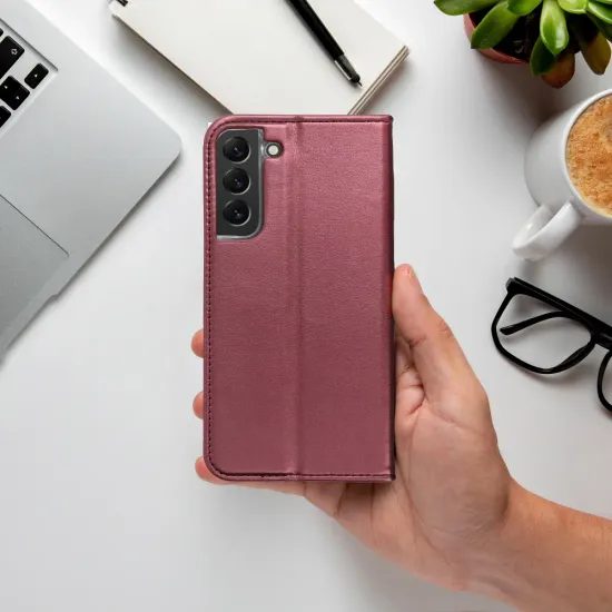 Pouzdro / obal na Xiaomi 15 vínové - knížkové Smart Magneto Book Case