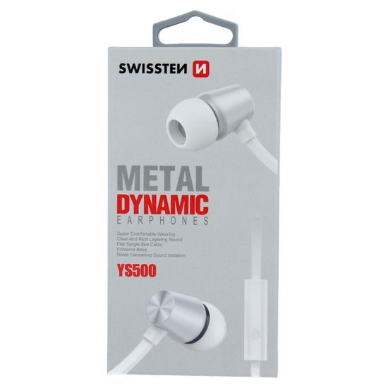 Slúchadlá do uší dynamic YS500 strieborné/biele - Swissten