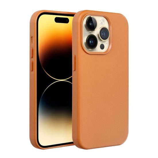 Obal / kryt na Apple iPhone 16 Pro Max oranžový - Leather Mag Cover