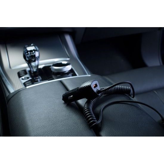 Nabíjačka do auta USB QC 3.0 18W + kábel typu C 3.0 PD20W CC50-1AC čierna (spolu 38W) - FORCELL CARBON