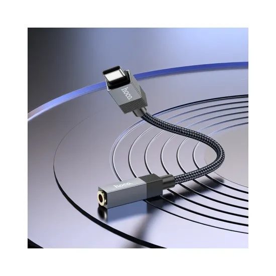 Audio adaptér USB-C / 3,5mm jack / DAC čip / černý - Hoco