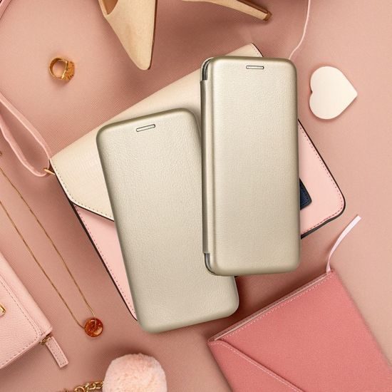 Pouzdro / obal na Samsung Galaxy A73 5G zlaté - knížkové Forcell Elegance