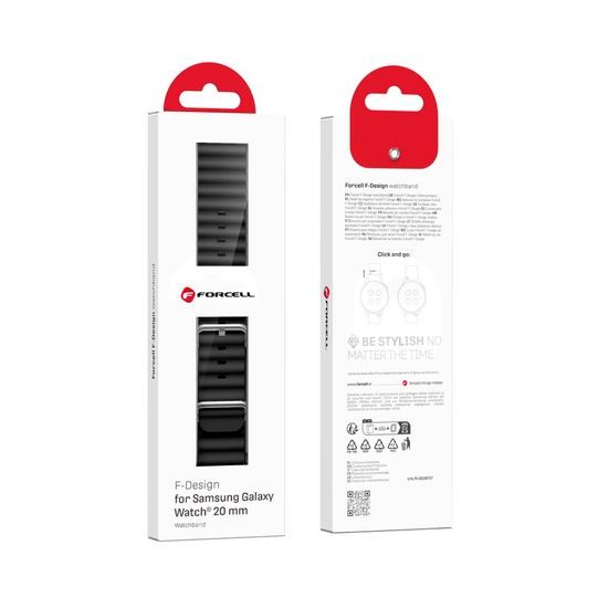 Řemínek na hodinky Samsung Watch 20mm černý - FORCELL F-DESIGN FS01