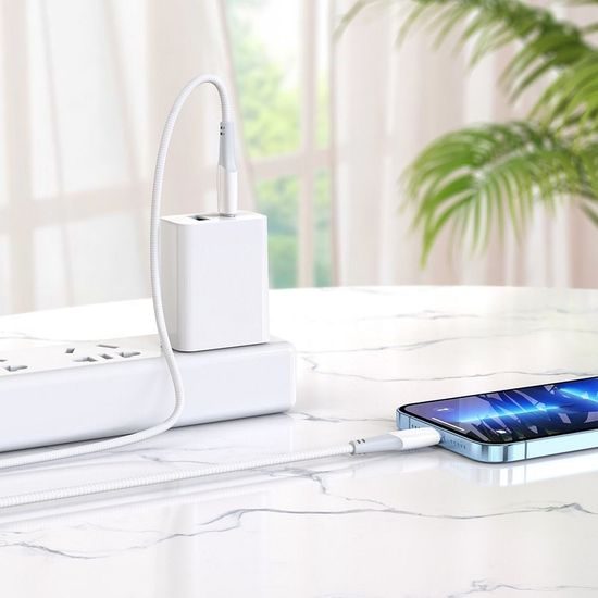 Kabel Typ C na Apple iPhone Lightning 8-pin Power Delivery PD20W Ferry X70 1m bílý - HOCO