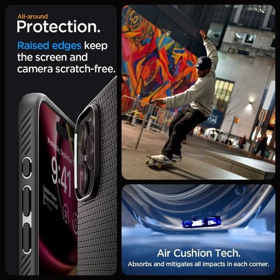 Obal / kryt na Apple iPhone 15 PRO MAX čierne - SPIGEN Liquid Air