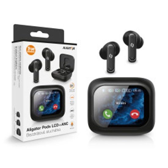 Bezdrátová sluchátka Aligator Pods LCD + ANC, černá