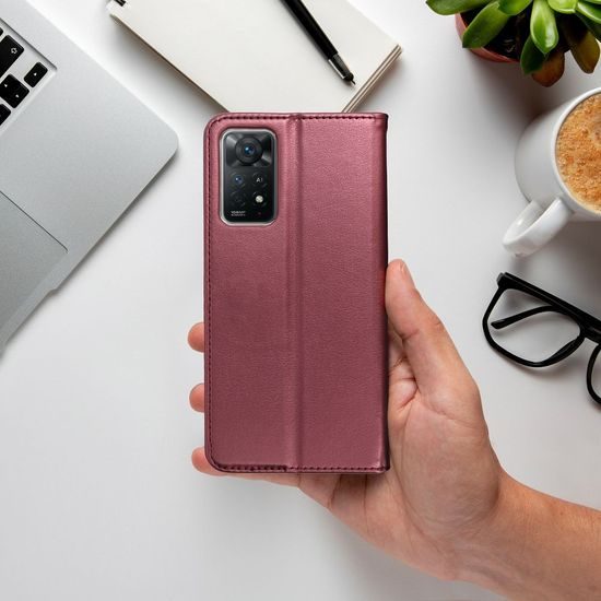 Pouzdro / obal na Xiaomi Redmi Note 12 Pro Plus 5G vínové - knížkové Smart Magneto