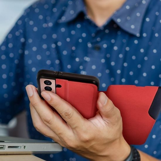 Puzdro / obal pre Xiaomi Redmi 9A červený - kniha SMART VIEW Book