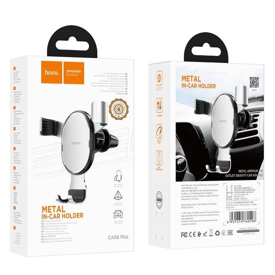 Držák do auta do ventilace stříbrný - HOCO CA56 Plus