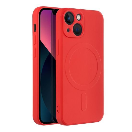 Obal / kryt na Apple iPhone 13 MINI červený Sillicone Mag Cover