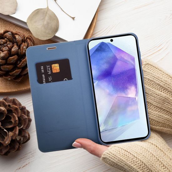 Pouzdro / obal na Samsung Galaxy A12 modré - knížkové Luna Carbon