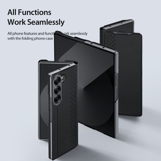 Obal / kryt na Samsung Z Fold6 5G čierny - kniha Dux Ducis