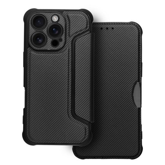 Puzdro / obal na Apple iPhone 16 Pro čierne - kniha RAZOR