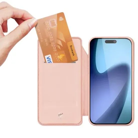 Pouzdro / obal na Apple iPhone 17 růžové - knížkové DUX DUCIS