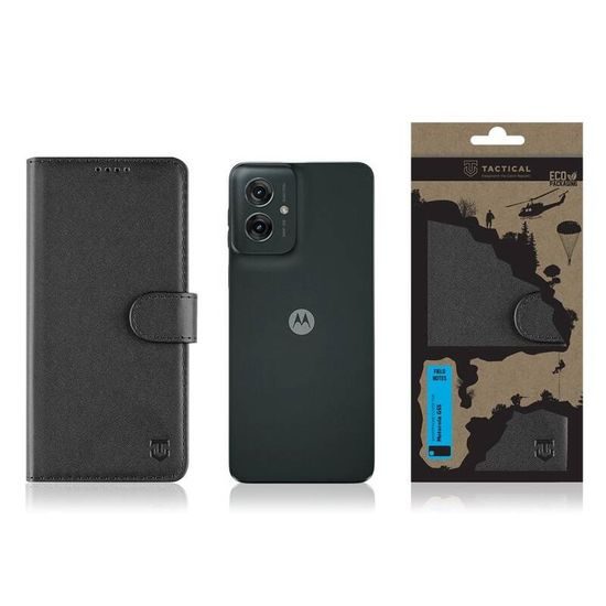 Pouzdro / obal na Motorola G55 černé - knížkové Tactical Field Notes