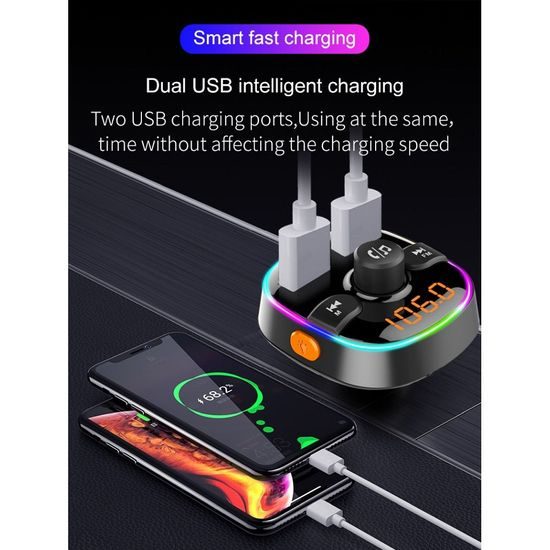 Transmiter FM MP3 bluetooth 5.0 + čtečka karet TF + 2xUSB QC3.0 BC52L