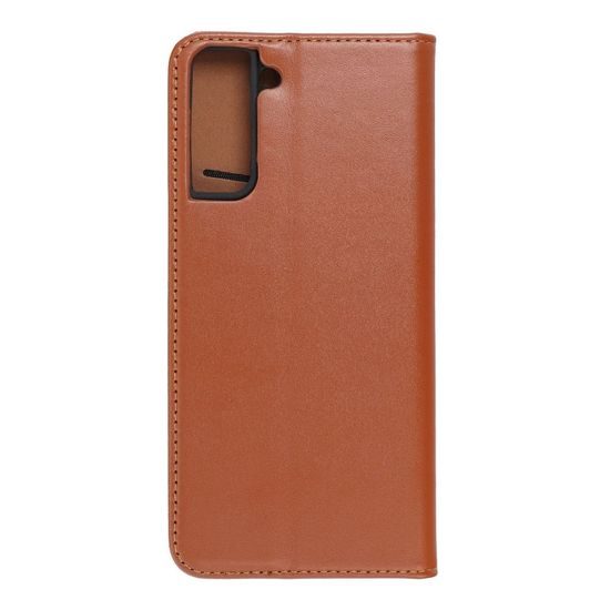 Pouzdro / obal na Samsung Galaxy S21 Plus hnědé - knížkové Leather Forcell case SMART PRO