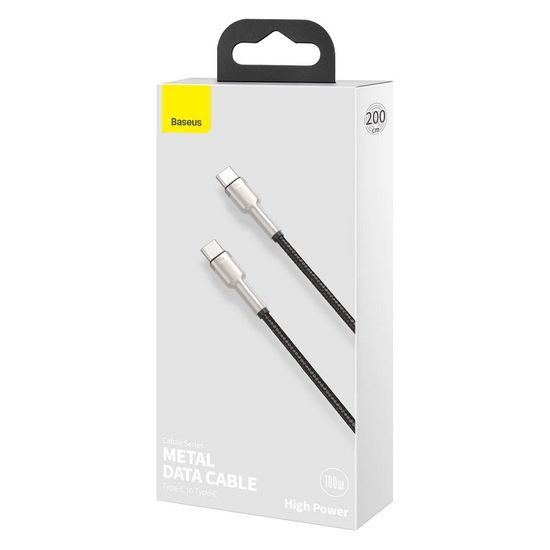 Nabíjecí a datový kebel USB-C / USB-C 2 m černý -BASEUS