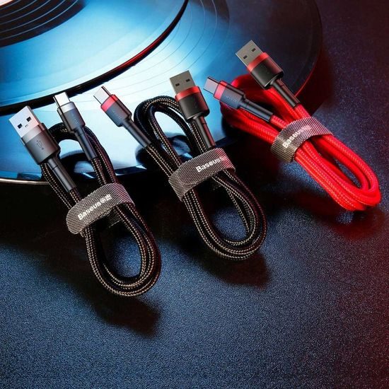 Nabíjecí a datový USB/USB-C 3 m červený - BASEUS Cafule