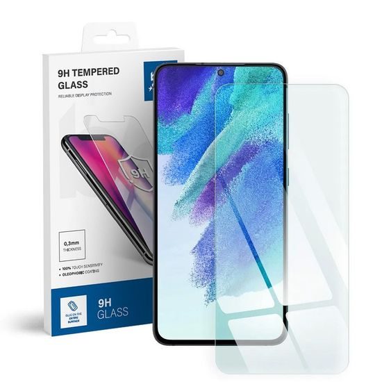 Tvrdené / ochranné sklo Samsung Galaxy S21 FE čierne - Blue Star 9H plné lepidlo (plné lepidlo/malá veľkosť) Tvrdené sklo