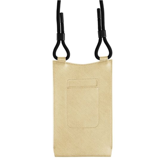 Taštička přes rameno s kapsou FIXED Verona s černou šňůrkou pro mobilní telefony do 7", světle žlutý