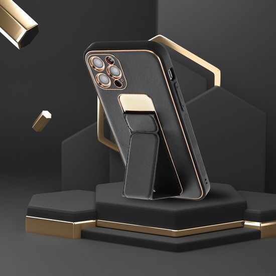 Obal / kryt na Samsung Glalaxy S24 FE černý - LEATHER Kickstand