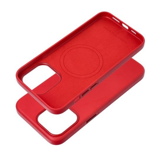 Obal / kryt na Apple iPhone 15 PRO MAX červený - Leather Mag Cover