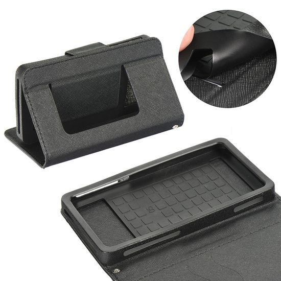 Pouzdro / obal na telefon univerzální (3,8-4,3") černé - knížkové Fancy Book Leather