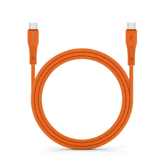Silikonový kabel USB C / USB C 5A 100W 1m oranžový - Forcell
