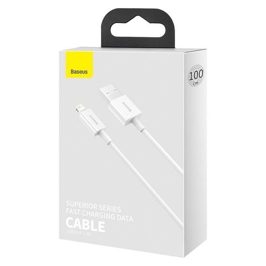 Kabel USB na Apple, Lightning 8-pin, 2,4A , 1m, bílý - Baseus
