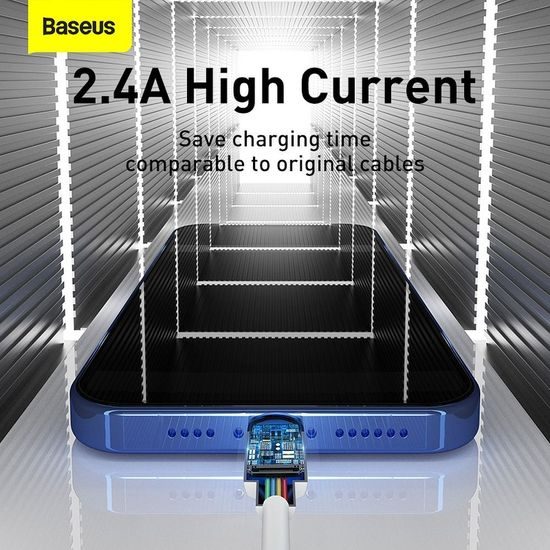 Kabel USB / Lightning 1,5m bílý 2ks - Baseus Simple Wisdom