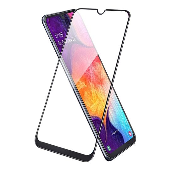 Tvrdené / ochranné sklo Samsung Galaxy A50 čierne - Swissten Ultra 3D plne lepiace