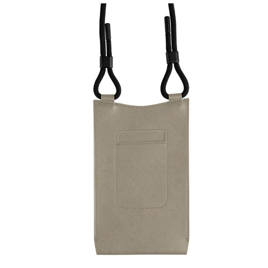 Taštička přes rameno s kapsou FIXED Verona s černou šňůrkou pro mobilní telefony do 7", krémová