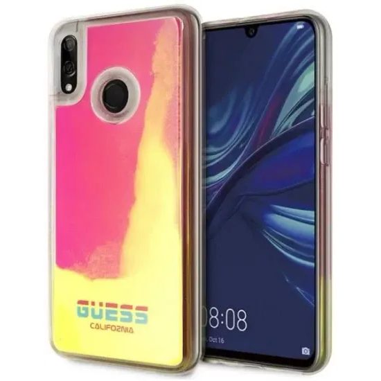 Obal / kryt na Huawei P Smart 2019 ružový Guess Califonia Glow in the Dark TPU