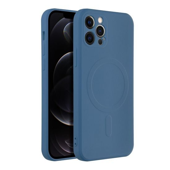 Obal / kryt pre Apple iPhone 12 PRO modré Sillicone Mag Cover