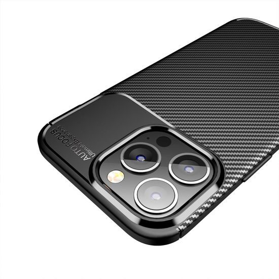 Obal / kryt na qApple iPhone 14 PRO čierne - CARBON Premium