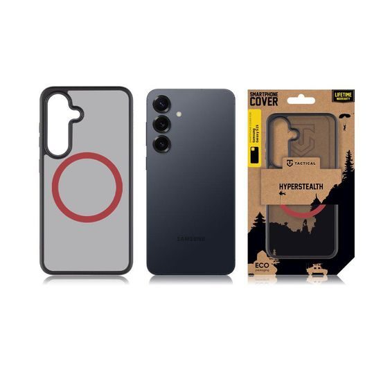 Obal / kryt na Samsung Galaxy S25 Ultra černo-červený - Tactical MagForce 2.0